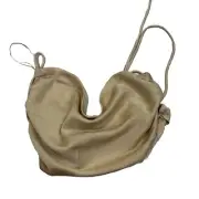 Champagne Coloured Satin Backless Crop Top Brand New With Tags Size 14 Supre