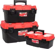 Tool Boxes with Removable Tool Trays, Portable Tool Box for Tools Organizers and