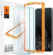 SPIGEN AlignMaster for Google Pixel 8 Pro Screen Protector, Easy Application Auto Alignment Technology Installation Tray, Oleophobic Coating 9H Tempered Slim Glass [2-Pack] - Clear