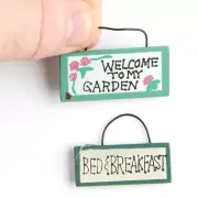 Set of 12 Miniature Bed & Breakfast and Garden Welcome Signs