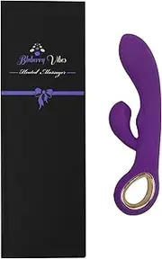 Premium Vibrator Heated Wireless Rabbit Wand Massager By Bluberry Vibes | Quiet Waterproof & Therapeutic Vibrator | Hypoallergenic, Medical-Grade Silicone Design with Travel Pouch