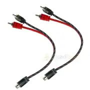 2 RCA1F2M DS18 RCA Splitters 1 Female to 2 Male Y Connector Car Home Audio Cable