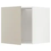 METOD top cabinet for fridge/freezer, white/Havstorp beige, 60x60x60 cm