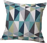 Zerodeko 1Pc Geometric Pattern Pillow Cover Linen Cushion Case for Sofa Bench Invisible Zipper Design Decor Style