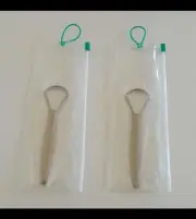 Sealed GuruNanda Stainless Steel Tongue Scraper set of 2 With Travel Case