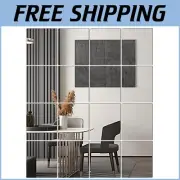 Modern Frameless 12''x10'' Door and Wall Mirror Set - 16 PCS for Home Gym Decor