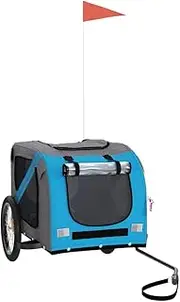 Pet Bike Trailer Dog Stroller Orange and Grey Oxford Fabric and Iron vidaXL