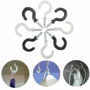 1 Inch White 20 PCS PVC Coated Metal Screw In Cup Hooks Ring Plant Jewelry Hanger Holder Tool