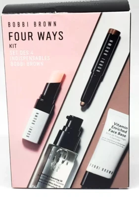 BOBBI BROWN 4 Ways Indispensables Kit: Lip Balm,Base,Cleansing Oil aCream Shadow