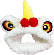 Fenteer Cat Costume Hat Easy to Wear Photo Props Lion Dance Dog Headwear for Puppy