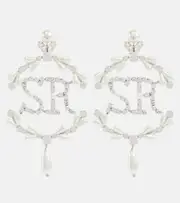 [Simone Rocha] Simone Rocha Crystal-embellished pearl earrings One Size white