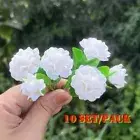 10 Pcs. Jasminum Cordatum Clay Artificial Bunch Leaf Stalks Arrangement