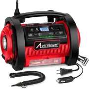 Tire Inflator Portable Air Compressor, 12V DC / 120V AC Car Tire Pump, Air Mattr