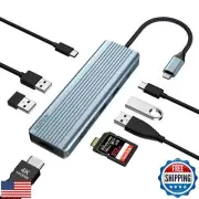 HOPDAY USB C Dock - 9 in 1 USB C Adapter with 4K HDMI, USB C Hub for Type C D