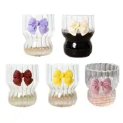 Glass Mug with Bowknot Water Cup Glass Cup Durable Drinkware