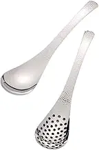 Tsubamura 33190 Spoon, Serving Spoon, Set of 2, No Holes, Hole Included, Made in Japan, Dishwasher Safe, Total Length 8.9 inches (22.6 cm), Serving Dishes, Hammered Pattern, Japanese Style, Tabletop,