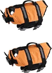 Sosoport 2pcs Buoyancy Jacket for Pet Swim Safety XXS Orange Comfortable Texture d Ring for Leash