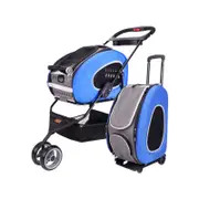 IBIYAYA 5-in-1 Combo EVA Pet Carrier & Stroller and Backpack - Royal Blue