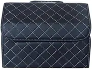 ATATHXHQay New Car Trunk Organizer Box Folding Large Capacity Auto Multiuse Tools Storage Bag Stowing Tidying Leather For Car Storage Box(Black Medium)