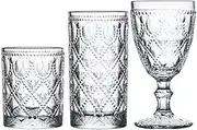 YY Hand Painted Stained Glass Whiskey Tumblers,Lead-Free Crystal Colorful Glass Wine Glasses Old Fashioned Glasses for Drinking Bourbon, Scotch Whisky, Cocktails, Cognac