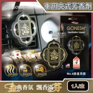 日本 GONESH 室內汽車空調冷氣出風口專用夾式芳香劑 1入x2盒