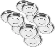 MUCKLILY 10pcs Thickened Round Stainless Steel Sauce Dishes Appetizer Plates for Soy Sauce Mustard and Condiments for Home and Restaurant Use Easy to Clean Space Saving Design