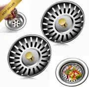 2 Pack Sink Strainer Plug, 79mm Stainless Steel Drain Stopper