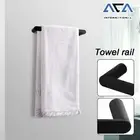 Bathroom 300mm Black Hand Towel Rack Rail Ring 304 Stainless Steel Wall Holder