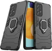 for Samsung Galaxy A13 (6.6 Inch) A04s Case Armor Shockproof Military Grade, Galaxy A13 5G (6.5 Inch) cover with Metal Kickstand Anti-Fingerprint Protective (for Samsung Galaxy A13, Black)