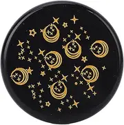 Carved Black Jadestone, Engraved Worry Stone Crystals Healing Stones Meditation Jadestone Palm Stone Crystal Fidget for Meditation Yoga Men Women (#2)