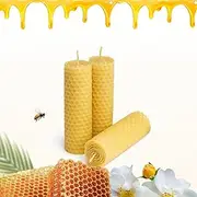 10 Pieces 100% Natural Beeswax Candle Making Kit, Honeycomb Texture DIY Beeswax Candle Craft Set, Non-Toxic, Long-Lasting Burn, Ideal for Home, Party, Holiday Decorations