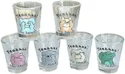 YY 6-piece Shot Glasses Cute Animal Series Glass Cup Wine Glasses Transparent 1.69oz Beverage Cups Glassware Bar Decoration Cup
