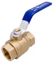 3/4" Brass Ball Valve - Full Port 600WOG for Water, Oil, Gas, with Blue Handle