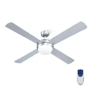 52'' Ceiling Fan w/Light w/Remote Timer - Silver