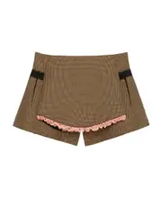 Apron effect pleated detail shorts FR36,IT34,IT36 Brown