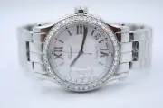 CHOPARD HAPPY SPORT ll ROUND AUTO STAINLESS DIAMOND ENCRUSTED WATCH 278559-3002
