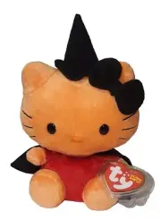 Ty HELLO KITTY HALLOWEEN WITCH Costume Beanie Baby MWMT Plush Stuffed Animal Toy