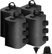 Tent Weight Set of 4/8 Weight Bag Multi-Weight for Tarp Tents Band Tape Water Injection Type Outdoor Heavy Bag Beach Umbrella Versatile Weight Gazebo Shelter (4, Black-Square)