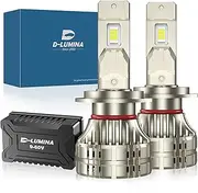 D-Lumina H7 LED Headlight Bulb for Cars & Trucks, Super Bright H7 LED Bulbs 26000LM High Low Beam Headlight Bulbs 6500K LED Bulb Conversion Kit - 2 Pcs
