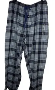Jockey Men's Plaid Flannel Sleep Pants Size XXL Blue Gray Black Polyester Rayon