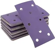 X AUTOHAUX Sandpaper Hook & Loop Sanding Sheets 7.09Inch x 3.74Inch Purple 50 Pcs P220 Rectangular Flocking 8 Hole Efficient Grinding and Polishing