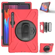 Catzon OnePiece Tablet Case Anti-Fall Protection With Pencil Holder For Samsung Galaxy Tab S7/S7 Plus 2020-Red
