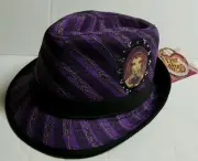 New with tags Ever after high "Girls" Fedora hat, striped pattern, color purple