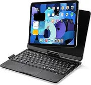 360° Rotatable Magnetic Keyboard for iPad Air 4th Generation 10.9 inch/iPad Pro 11 inch 3rd 2nd Gen 2021/2020/2018 Touchpad Keyboard Case, Foldable Bluetooth Keyboard Cover (iPadAir4/iPadPro11, Black)