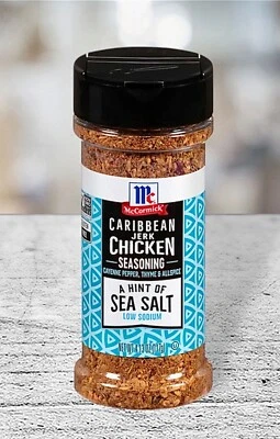 McCormick A Hint of Sea Salt Caribbean Jerk Chicken Seasoning Non-GMO 4.13.OZ