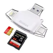 4 in 1 SD Card Reader TF card reader & USB C Card Reader Memory Card Camera New