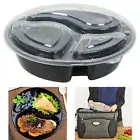12 Meal Prep Containers 3 Compartment Plate W/ Lids Reusable Food Storage 30oz