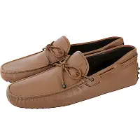 在飛比找Yahoo奇摩購物中心優惠-TOD’S Gommino 滑皮編織綁帶豆豆休閒鞋(男鞋/棕