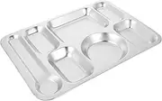 FONDOTIN 1pc Stainless Steel Divided Plate Section Food Compartment Tray for Serving Meals Anti Design for Parties Family Gatherings Easy to Stack Store