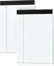 Legal Pads 8.5 x 11.75 White Note Pads 2 Pack - Double-Sided Printing & Perforated College Ruled Sheets - 30 Sheets Premium Thick Paper, No Ink Bleeding - Ideal for Office Supplies, Homework, Notes